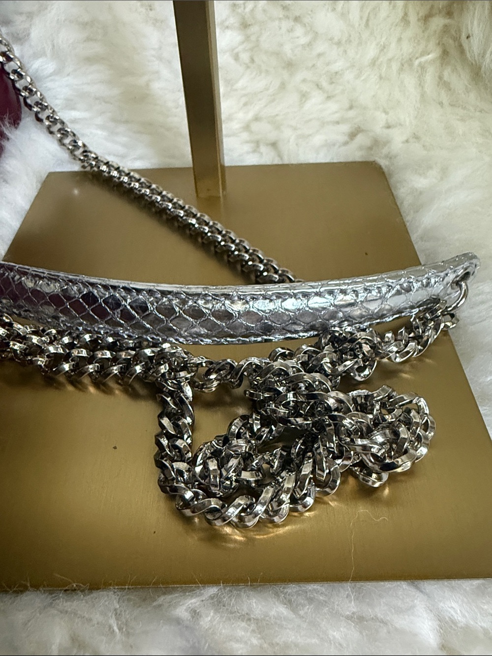 Dior Quilted Three-Tone Crossbody - Deep Purple, Burgundy & with Silver Python - Picture 11 of 12